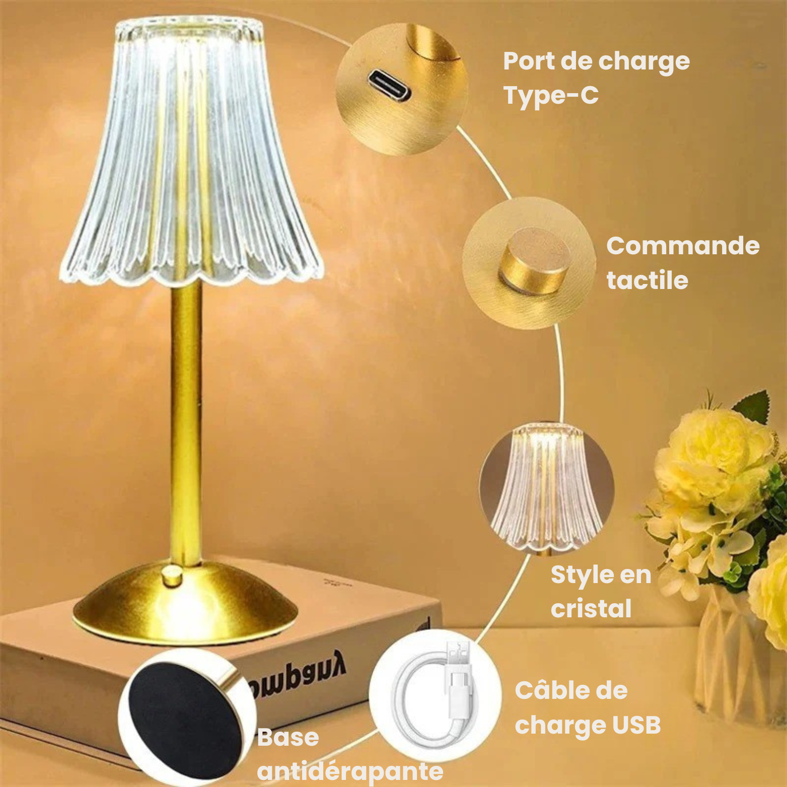 Lampe de Chevet Tactile - Retro